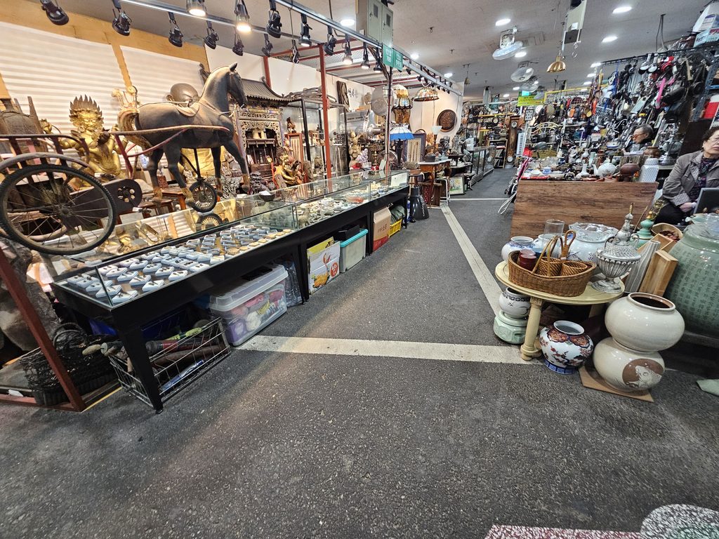 Antiques for sale at Seoul Folk Flea Market in Seoul